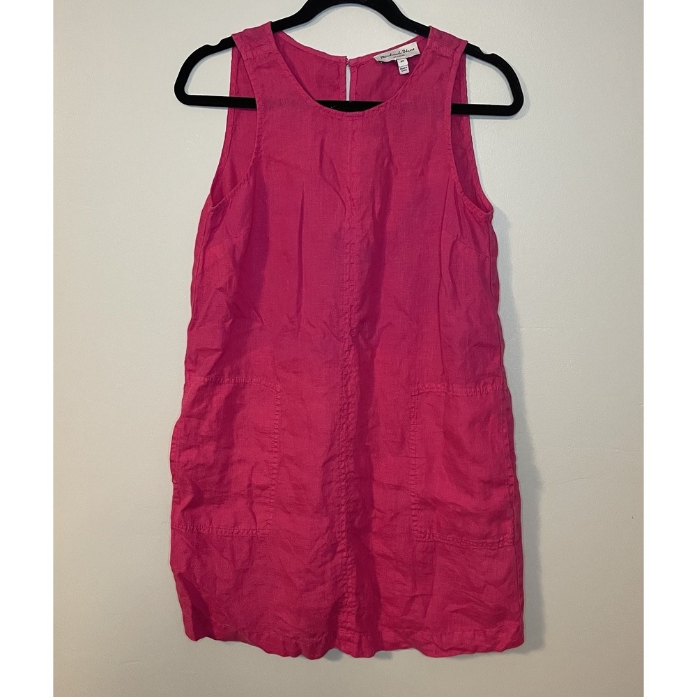 Michael Stars 100% Linen Delilah Linen Shift Dress‎ Size XS Pink Coastal